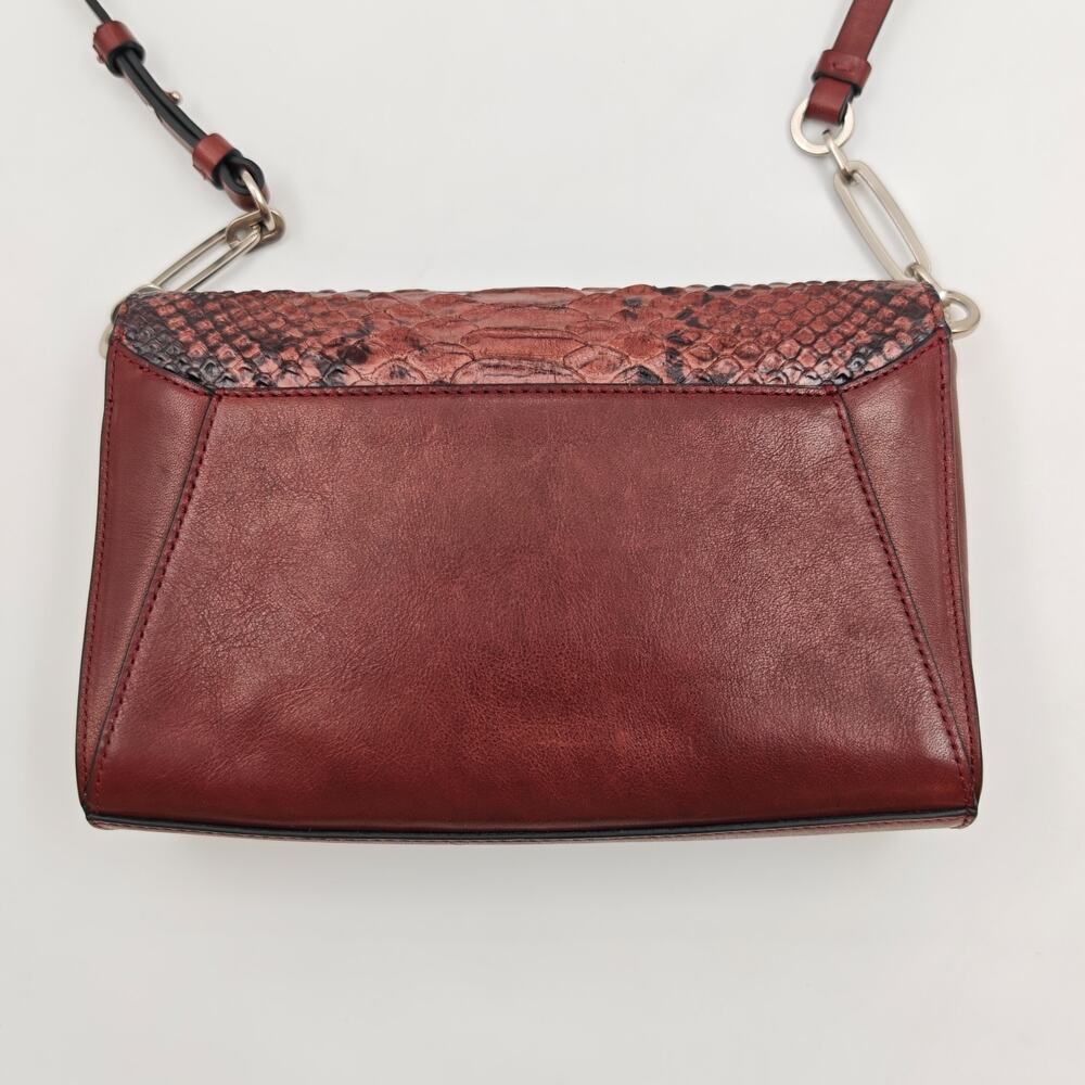 Coach Crosstown Python Embossed Leather Turnlock Crossbody Bag Brown Snake Print - Picture 4 of 10
